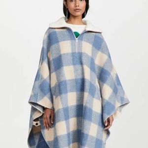 Isabel Marant Blue and Cream Checkered Cape